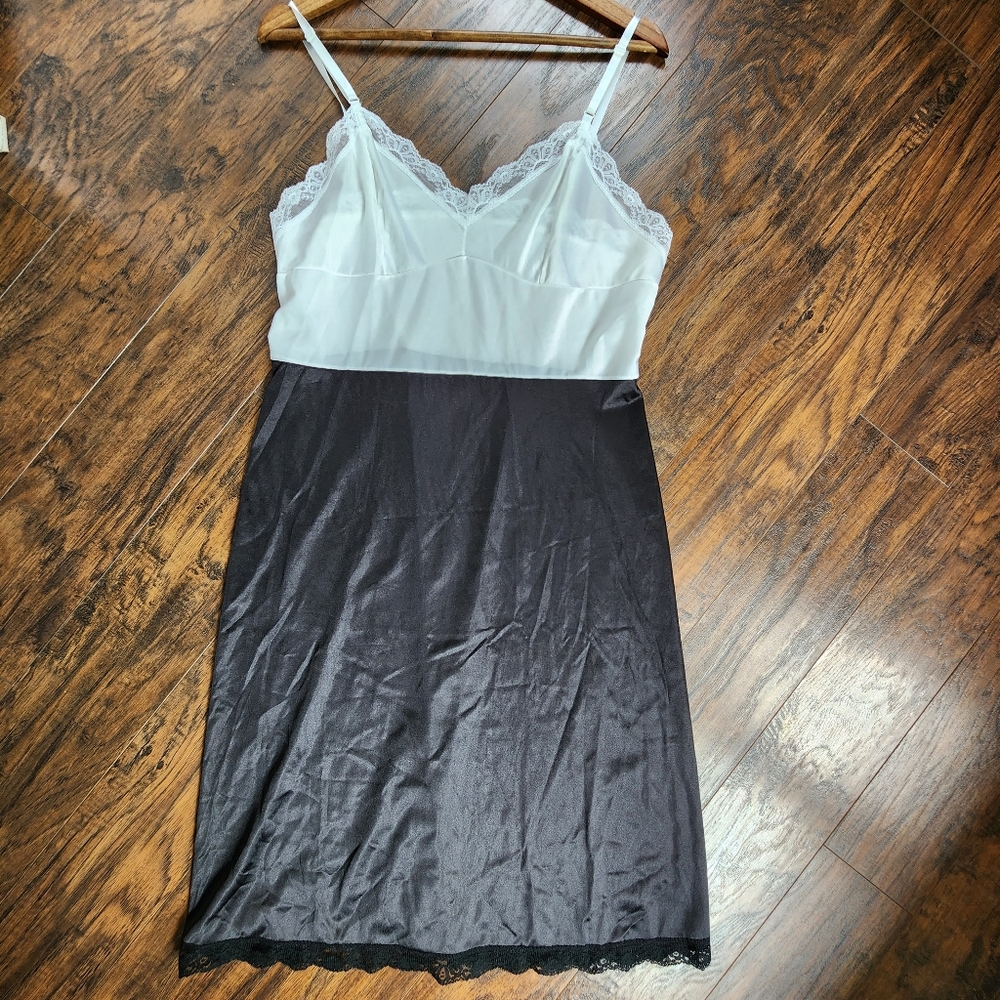 Vintage White & Black Sarah Smith Intimate Slip Dress